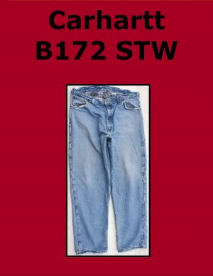 Used Carhartt Flannel -Lined Cotton Denim Jeans B172STW 38 x 33
