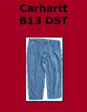 Used Carhartt B13 DST Men&acirc;��s Washed Denim Work Dungaree 47x30 USA
