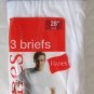 *1 Pack (3 Pair) Hanes White Briefs with Discontinued Grey Waistband Size 28" - 70cm