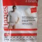 *1 Pack (3 Pair) Hanes White Briefs with Discontinued Grey Waistband Size 28" - 70cm