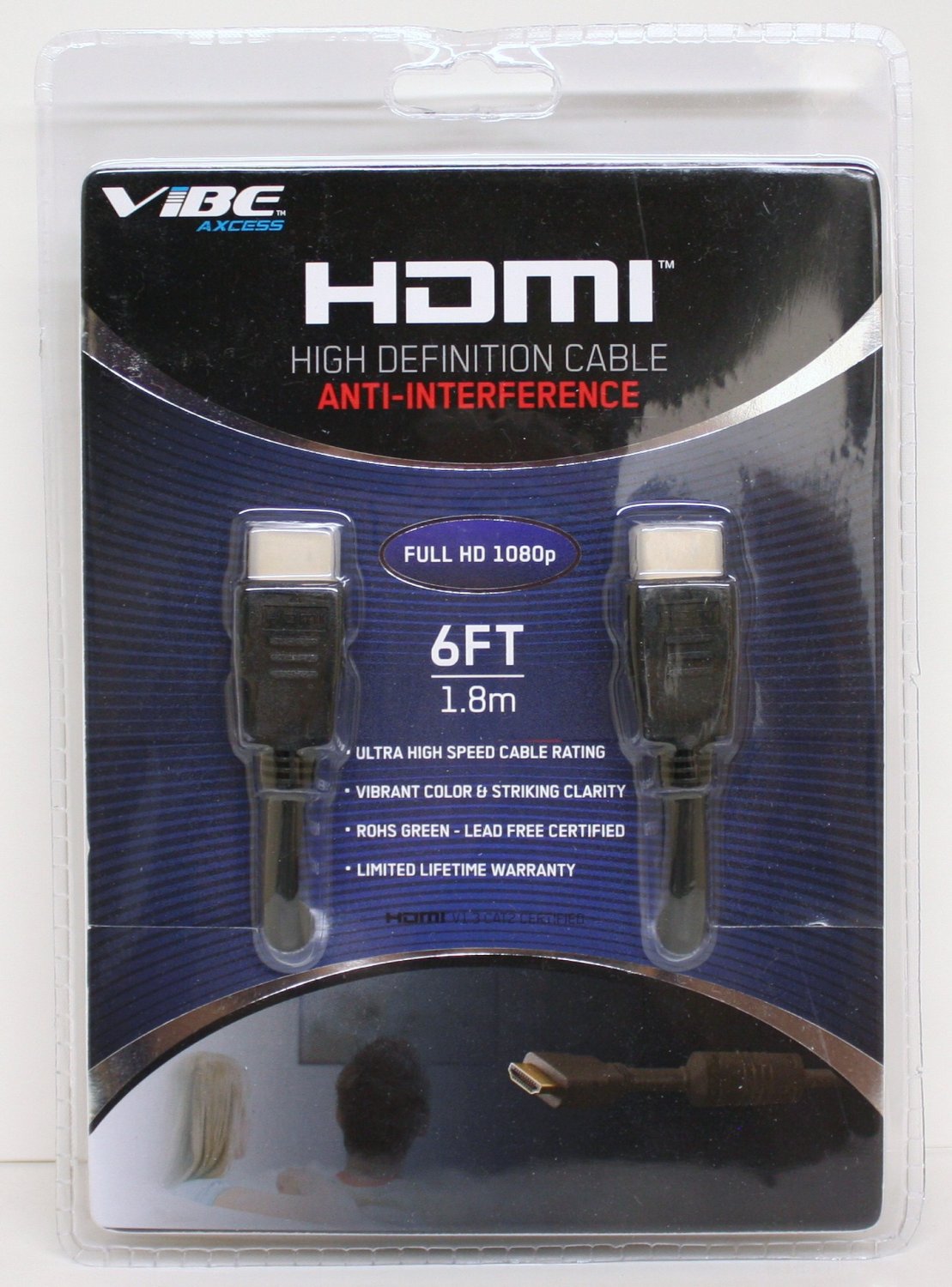 6' v1.3 VIBE HDMI Video/Audio Cable w/GoldPlated Connectors