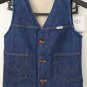 Vintage 70's Western Wrangler No-Fault Sherpa Lined SANFOR-SET Denim Vest USA Small