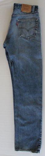 Distressed Hige Mens Levi 505 Red Tab Zip Fly Regular Fit  Jeans 33 x 34