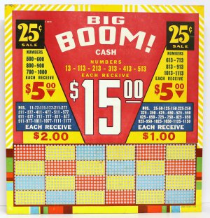 Vintage 25 cent 1200 hole " BIG BOOM " Punchboard NEW OLD STOCK USA
