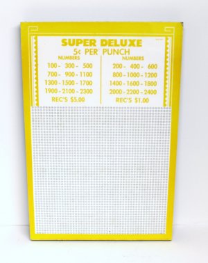 Vintage "2 ea" 5 cent 2500 hole " SUPER DELUXE " Punchboards NEW USA