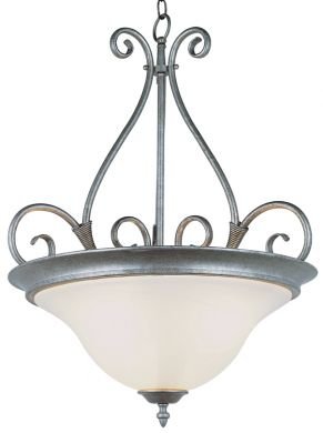 Trans Globe Pewter Finish Pendant with Marbleized Glass 6394PW