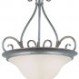 Trans Globe Pewter Finish Pendant with Marbleized Glass 6394PW