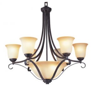 Trans Globe Antique Brown and Rust Chandelier 3686ABR