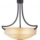 Trans Globe Antique Bronze Pendant with Champagne Frost Glass 6186ABZ