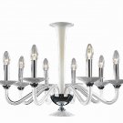 Trans Globe White European Blown Glass 8 Light Chandelier Stromboli-8