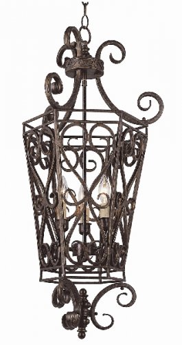 Trans Globe Dark Bronze and Gold Foyer Pendant Light 2287DBG