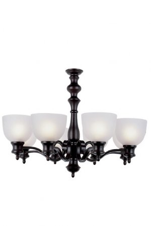 Trans Globe Oil Rubbed Bronze Chandelier with Frosted Glass 7298ROB