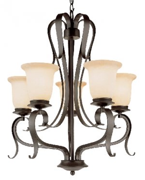 Trans Globe Black Five Light Chandelier Model 3995BK