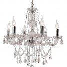 Trans Globe Clear Crystal Six Light Chandelier Model HU-6SL