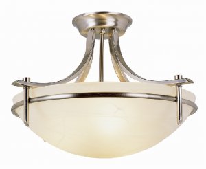 Trans Globe Contemporary Semi Flush with Marbleized Glass 8172BN