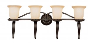 Trans Globe Black Four Light Bathroom Vanity 3994BK