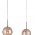 Trans Globe Chrome Adjustable Pendant with Gold Swirl Glass PND-924
