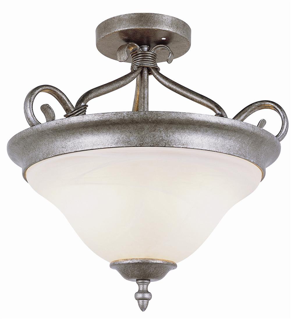 Trans Globe Pewter Finish Ceiling Light With Marbleized Glass 6390pw 8541