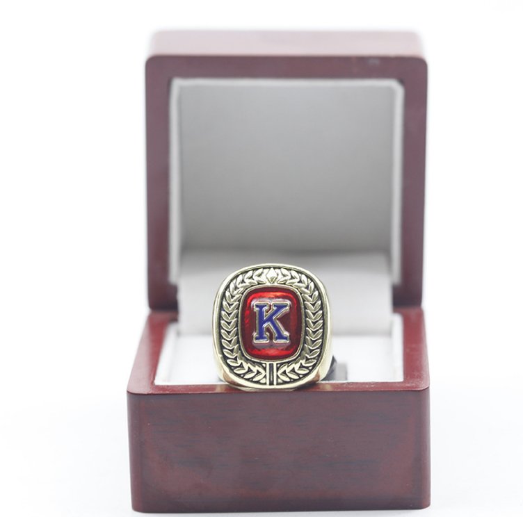 Kansas Jayhawks NCAA 18k GP Brass Championship 11 size with wooden case (46)