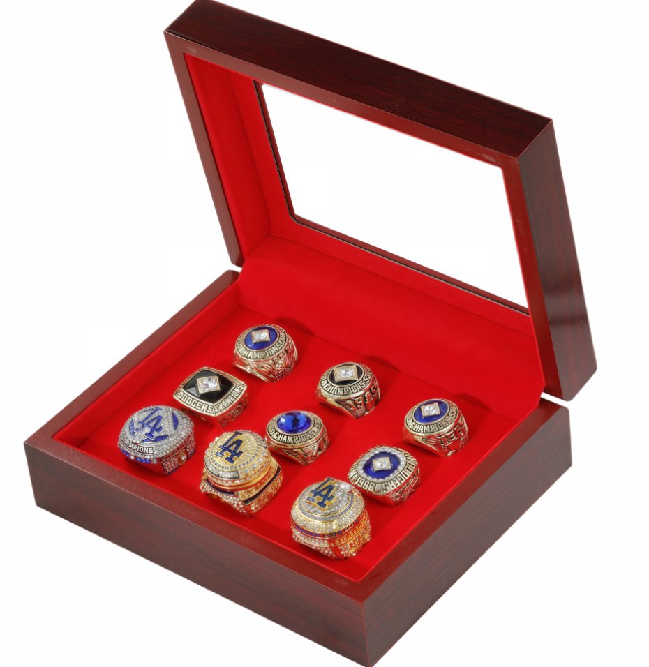 Full Set 9PCS Los Angles Dodgers World Seires championship rings with case