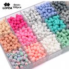 LOFCA 9mm 100pcs Silicone Teething Beads Teether Baby Nursing Necklace Pacifier Clip Oral