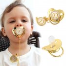 Name Initial Letter Baby Pacifier and Pacifier Clips BPA Free Silicone Infant Nipple Gold Bling