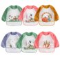 Cute Baby Bibs Toddler Baberos Bavoir Waterproof Long Sleeve Apron Cartoon Animals Children