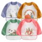 Cute Baby Bibs Toddler Baberos Bavoir Waterproof Long Sleeve Apron Cartoon Animals Children