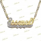 Personalized Gold Plated / 2TONE / SILVER DOUBLE Name Plate Necklace ANY NAME