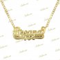 Personalized Gold Plated / 2TONE / SILVER DOUBLE Name Plate Necklace ANY NAME
