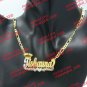 PERSONALIZED 14K GOLD PLATED DOUBLE NAME PLATE NECKLACE W/ ROLEX CROWN ,ANY NAME