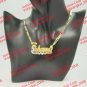 PERSONALIZED 14K GOLD PLATED DOUBLE NAME PLATE NECKLACE W/ ROLEX CROWN ,ANY NAME