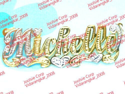 PERSONALIZED 14k GOLD PLATED SINGLE NAME PLATE , ANY NAME FREE CHAIN * FREE SHIP