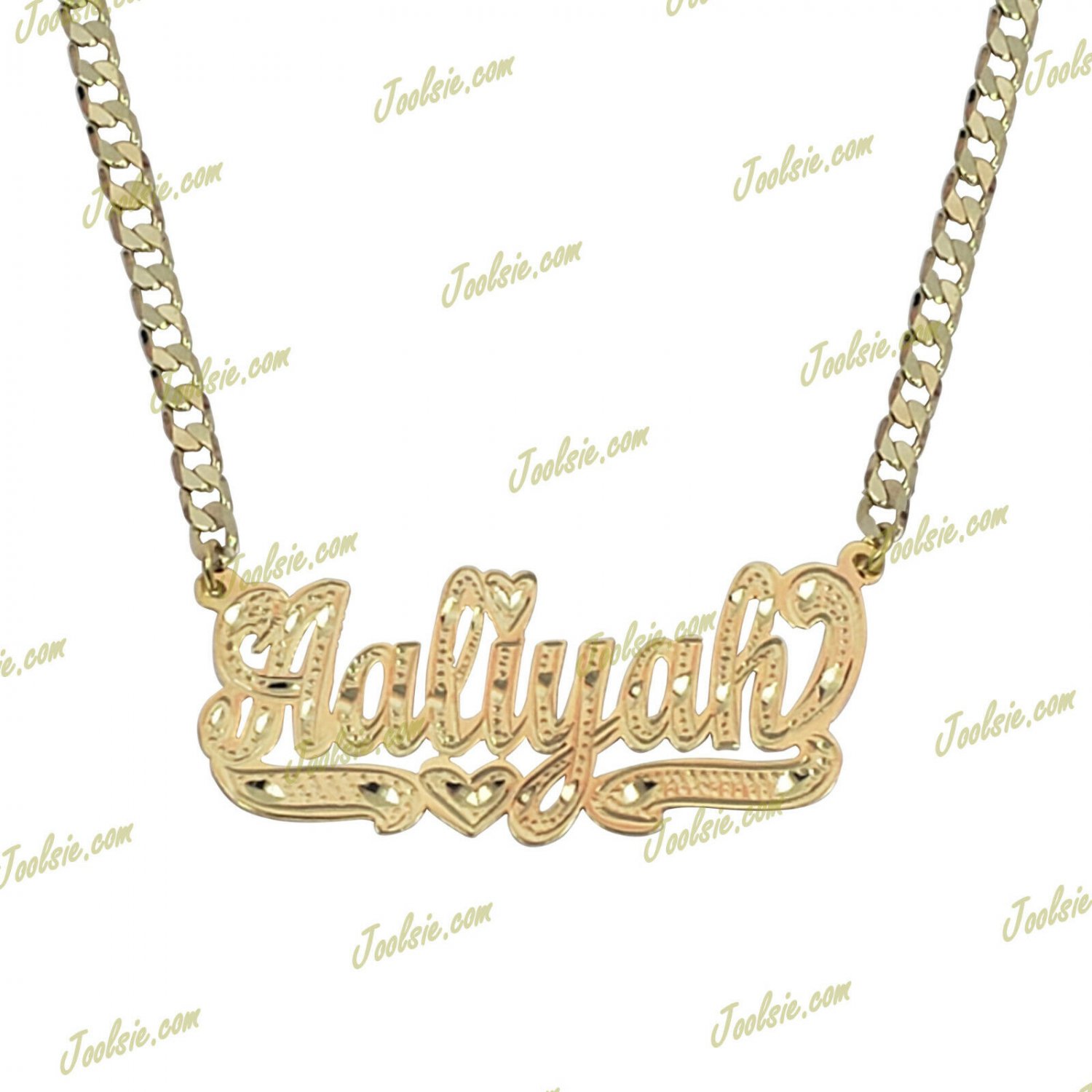 Personalized 14K Gold Plated  / SILVER SINGLE FULL PAVE Name Necklace ANY NAME