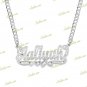 Personalized 14K Gold Plated  / SILVER SINGLE FULL PAVE Name Necklace ANY NAME