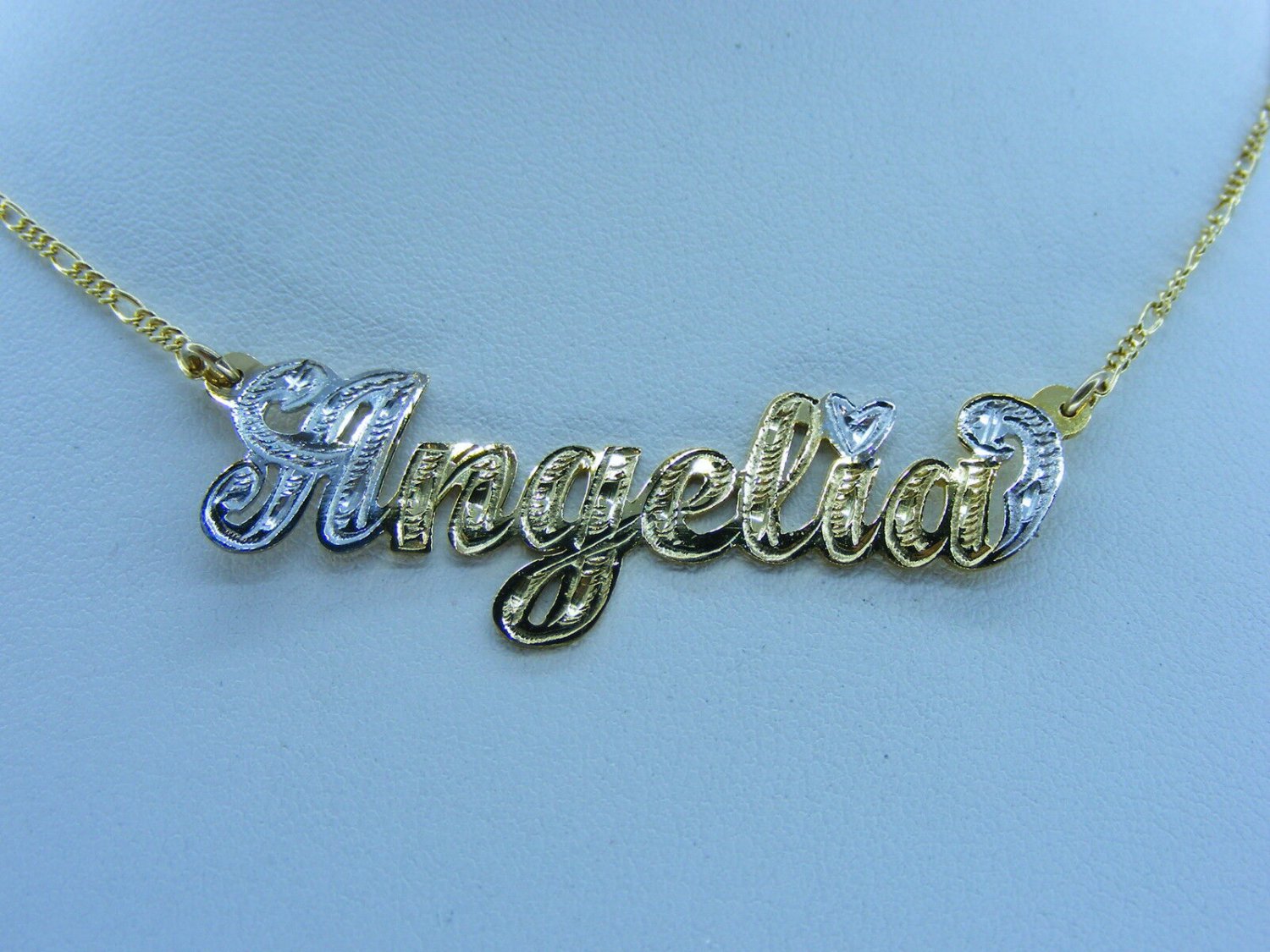 PERSONALIZED 14K GOLD GP NAME PLATE CHAIN NECKLACE GIFT ANY NAME
