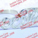 PERSONALIZED PAVE  SILVER .925 TWO 2 FINGER NAME RING ( ANY NAME/SIZE) US SELLER