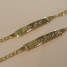 14kt Gold Filled Baby ID Bracelet With Free Engraving 5" Figaro & Cuban