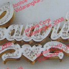 PERSONALIZED  14K GOLD PLATED 3D DOUBLE NAME PLATE NECKLACE W/ CHAIN ANY NAME