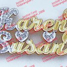 PERSONALIZED DOUBLE PLATE TWO 2 NAME s COUPLE  NECKLACE CHAIN AnyNames US Ship