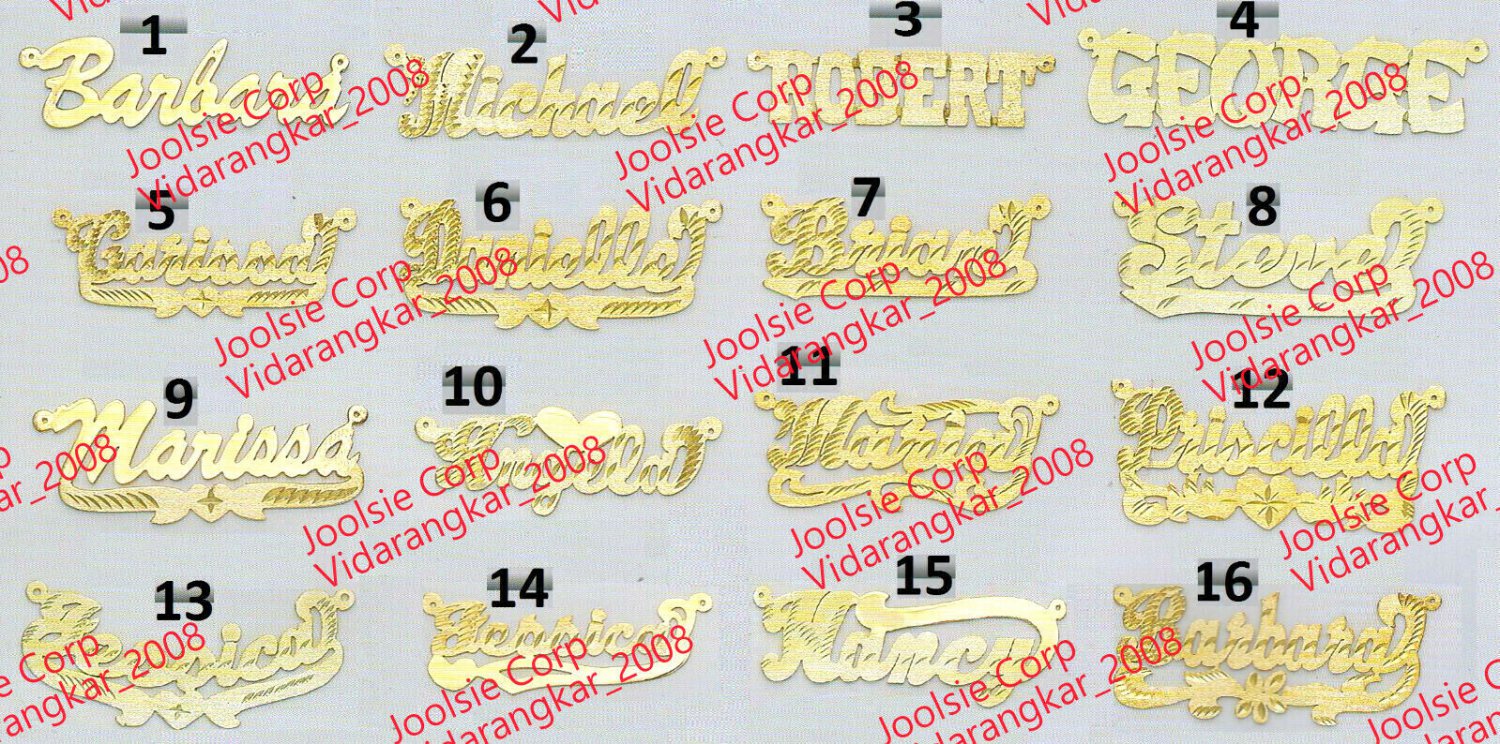 PERSONALIZED 14K GOLD GP/ SILVER NAME PLATE NECKLACE 16 STYLES TO CHOOSE FROM