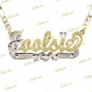 Personalized Gold Plated / 2TONE DOUBLE Name Plate Necklace ANY NAME/COLOR/CHAIN