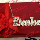 PERSONALIZED STERLING SILVER  NAME PLATE CHAIN NECKLACE * CHOOSE ANY NAME