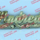 PERSONALIZED  14K GP 3D DOUBLE PLATED SCRIPT NAME PLATE NECKLACE GIFT Any Name