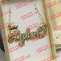 PERSONALIZED 14K GOLD PLATED SINGLE NAME PLATE CHAIN NECKLACE W/ ROLEX CROWN