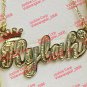 PERSONALIZED 14K GOLD PLATED SINGLE NAME PLATE CHAIN NECKLACE W/ ROLEX CROWN
