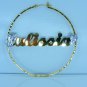 PERSONALIZED 14K GP 2.5" ROUND HOOP NAME EARRINGS GIFT/JEWELRY any name up to 9