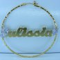 PERSONALIZED 14K GP 2.5" ROUND HOOP NAME EARRINGS GIFT/JEWELRY any name up to 9