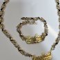 PERSONALIZED 14K GP DOUBLE PLATED TEDDY BEAR XO  NAME NECKLACE BRACELET SET