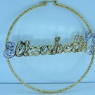 PERSONALIZED 14K GP JUMBO 3.00" ROUND  HOOP NAME EARRINGS GIFT/JEWELRY ANY NAME
